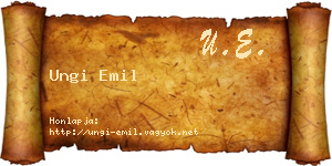 Ungi Emil névjegykártya